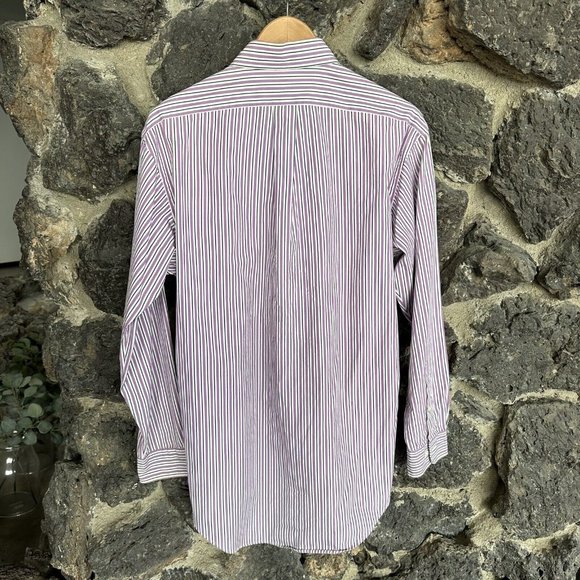 Men’s Ralph Lauren 15 - 32/33 Classic Fit Long Sleeve Shirt Purple Striped - Picture 4 of 6
